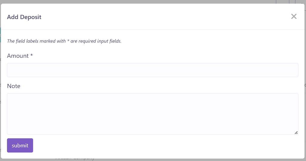 Add Deposit Form