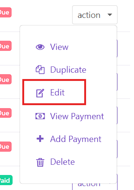 Purchase Index Page