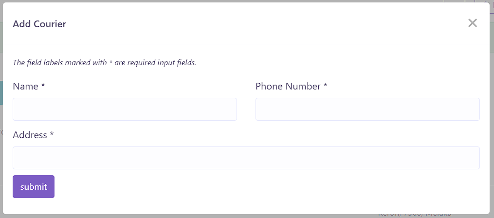 Add Courier
